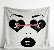LV Heart Sunglasses Blanket Chic LV Face Art Throw 147
